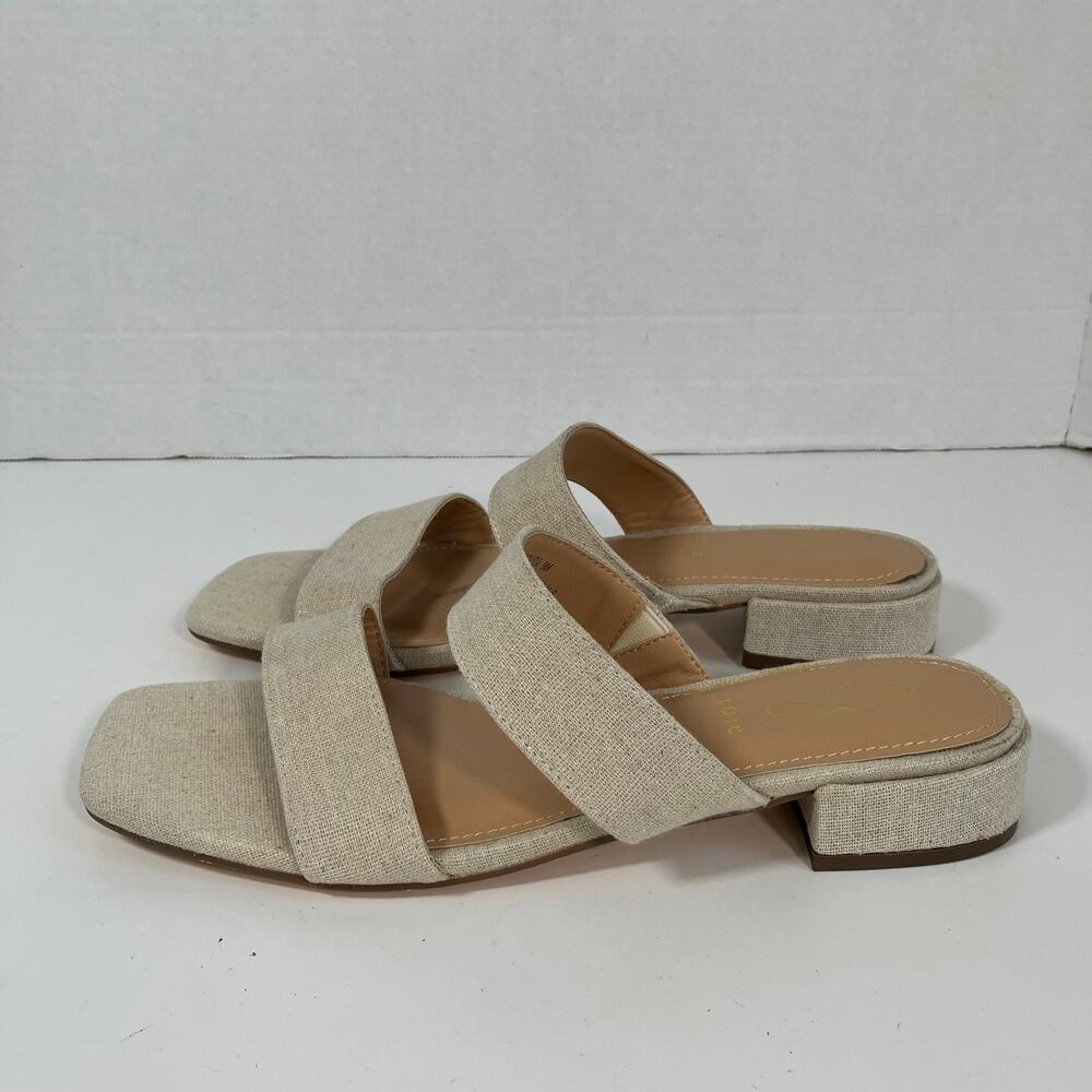 Joie Nolina Sz 9 Cream - Neutral Open Toe Two Strap Backless Sandals Square Toe